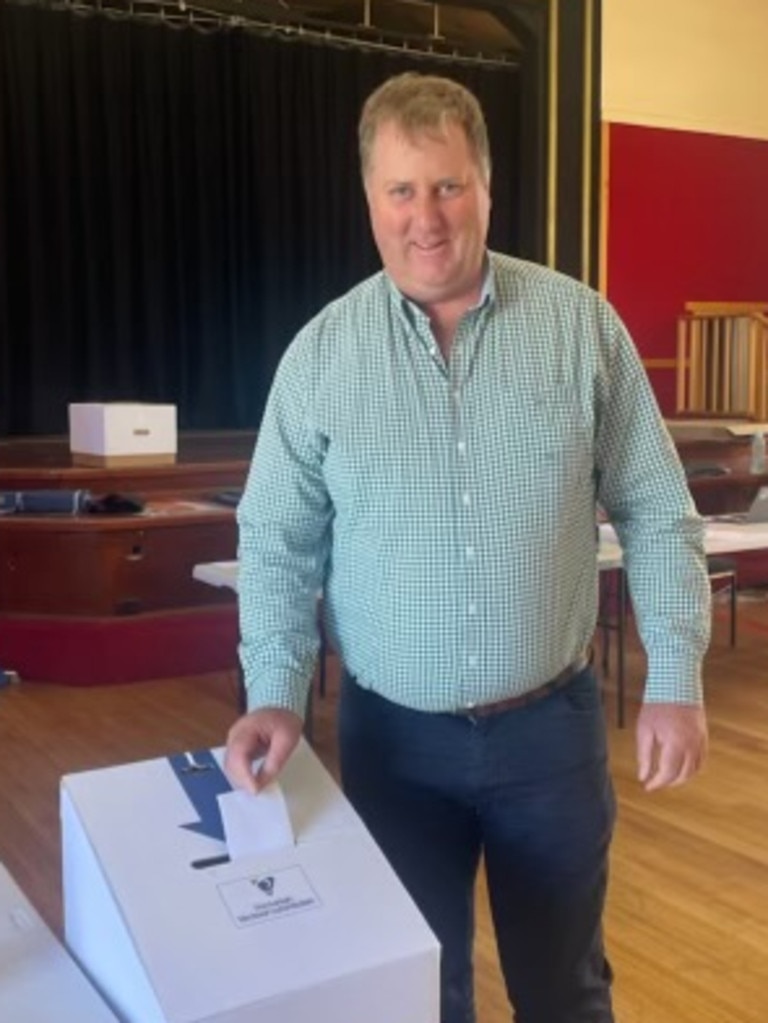 John Tucker casts his vote. Tasmania state election 2024. Picture: supplied