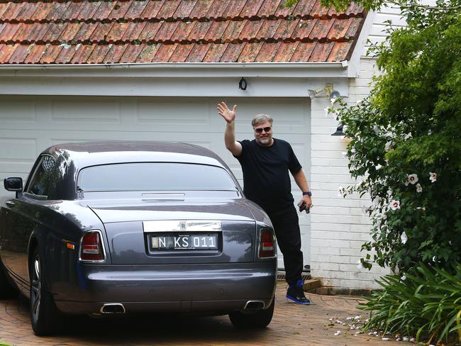 Kyle Sandilands with his Rolls Royce car. Picture: Bradley Hunter