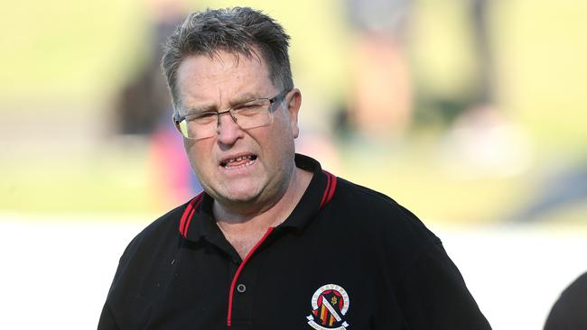 Matt Hannebery coach of Old Xaverians during VAFA Premier in 2018. Picture: Hamish Blair