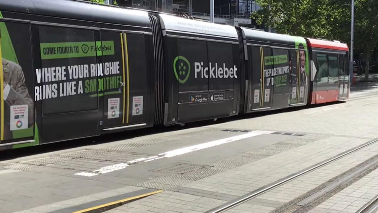 The ads have also been spotted on the Sydney Light Rail. Picture: TikTok