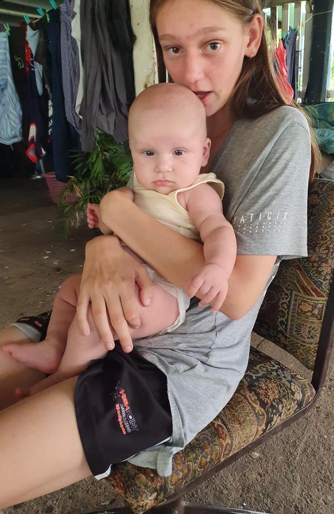 Kira Jasperson was fighting for her life in Rockhampton Hospital after a horrific crash claimed the life of her two-year-old son Izaya Jasperson on Sarina Marlborough Rd, Clarke Creek. Picture: Facebook