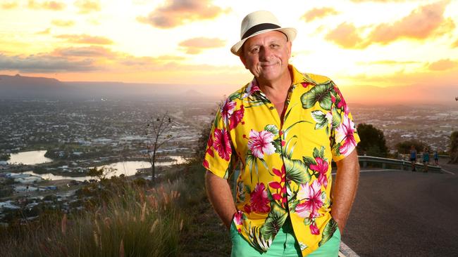 Townsville election coverage. Townsville's journalist and radio broadcaster Steve Price on top of Castle Hill with the sprawling west behind him. Photographer: Liam Kidston.