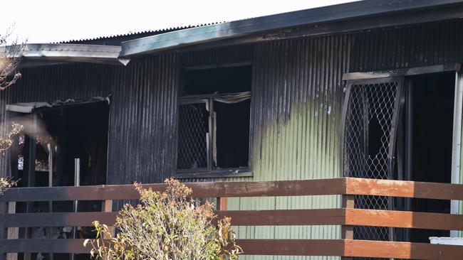 Police and fire investigators at a South Toowoomba crime scene following a fatal house fire in Rivett St, Tuesday, December 17, 2019. Picture: Kevin Farmer