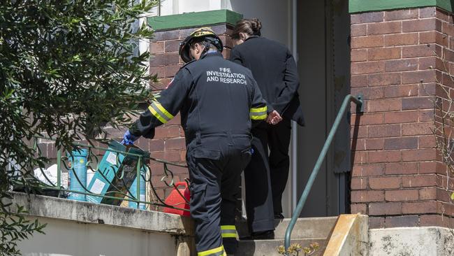 Investigators outside the house in Hurstville. Picture: NewsWire / Monique Harmer