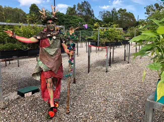 Street performer Kristian Santic, as The Guardian, helped entertain at the official nursery opening. Photo: Paula Shearer.