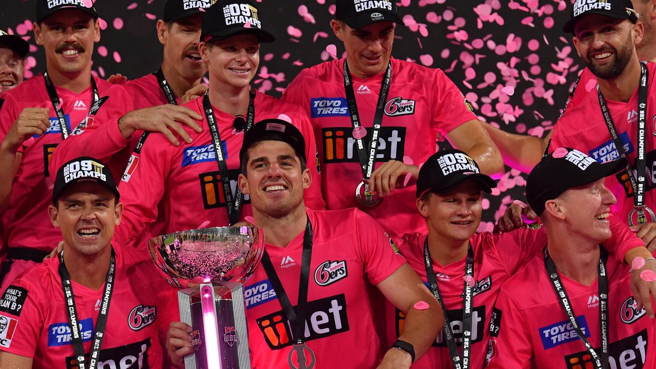 Sydney Sixers celebrate after winning last season’s Big Bash. Picture: AAP