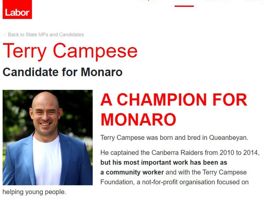 Mr Campese is Labor’s candidate for Monaro. Picture: Supplied