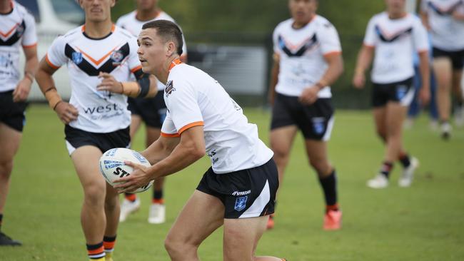 Dion Williams in action for the Macarthur Wests Tigers against the North Coast Bulldogs during round two of the Laurie Daley Cup at Kirkham Oval, Camden, 10 February 2024. Picture: Warren Gannon Photography