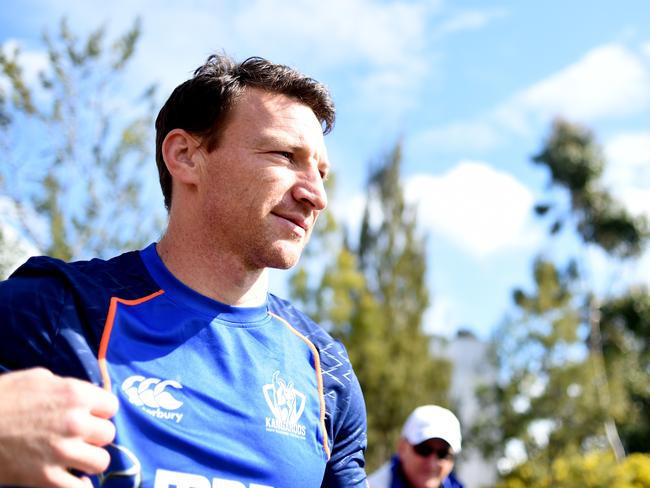 Brent Harvey at training on Wednesday. Picture: Tracey Nearmy/AAP