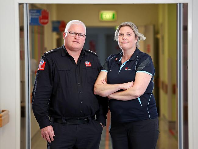 Nurse and Incident Response Manager Rachel MacFarlane with her partner Ross Bramich who is a Fire and Rescue Leading Station Officer. Picture: Tim Hunter.