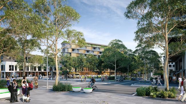 Artist impression of the Cudgeong Rd precinct in Rouse Hill