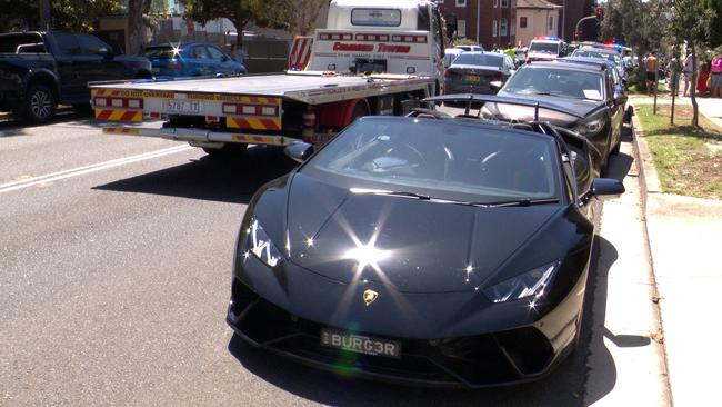 One Time Use, Fee Applies, Must Credit. Two in hospital after sports car crash in Bondi. Two in hospital - One with serious lower limb injuries Must Credit: OnScene Bondi