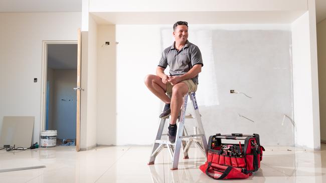 Multibuild Homes builder Phillip Hoare, pictured at one of his building sites in Northcrest, Berrimah, was delighted when the federal government’s $668m HomeBuilder stimulus scheme was announced. Picture: Che Chorley