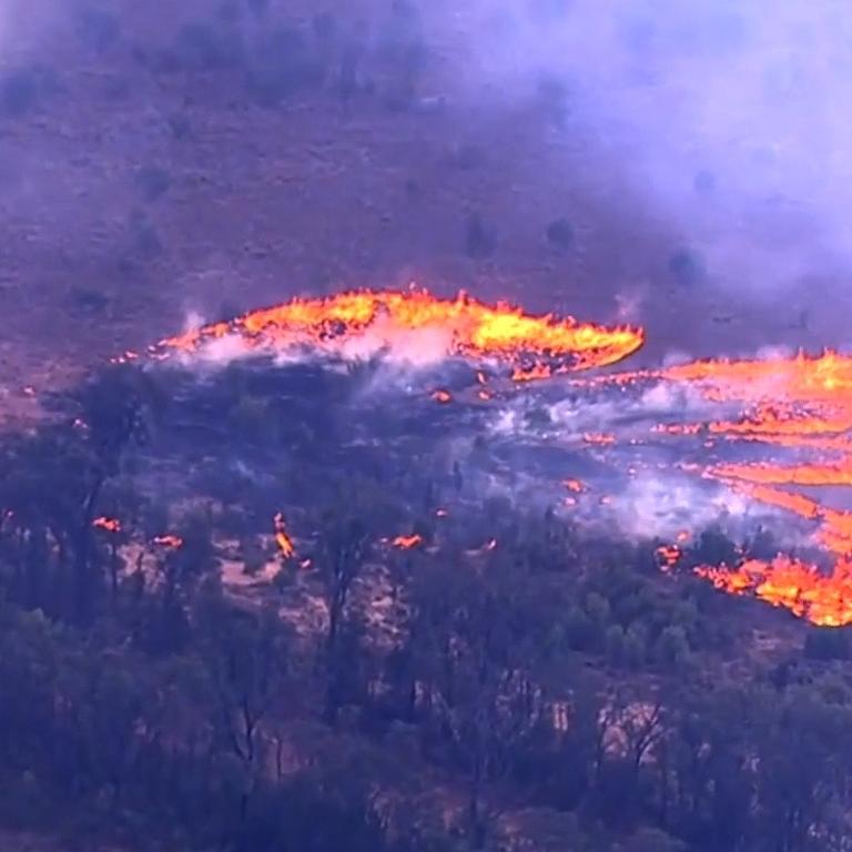 QFES Supplied footage of a bushfire burning at Tara.