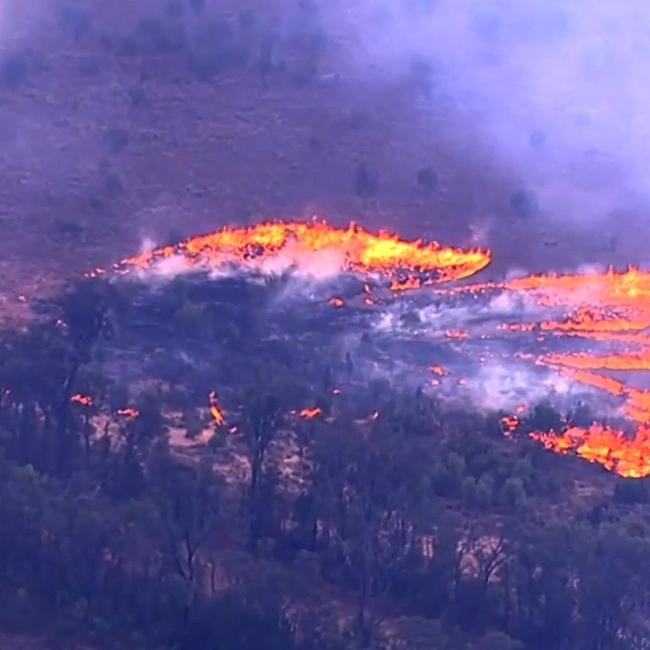 QFES Supplied footage of a bushfire burning at Tara.