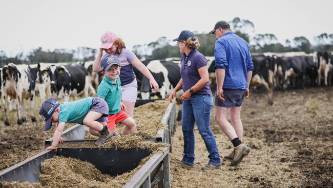 Ella, Henry and Lenny helping.