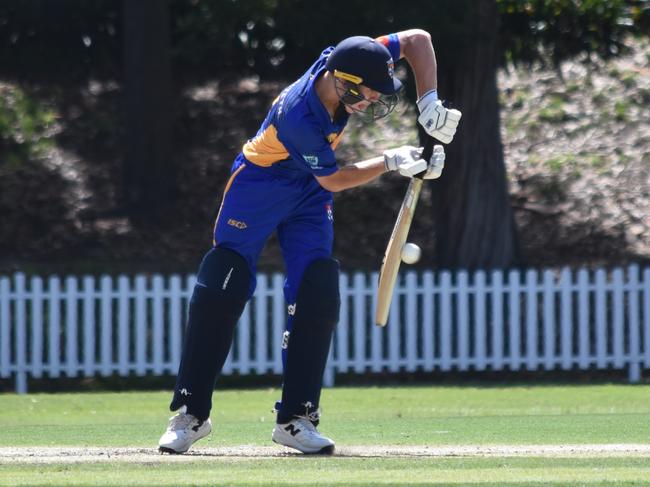 Edward Shand plays a straight bat. Picture: Sean Teuma