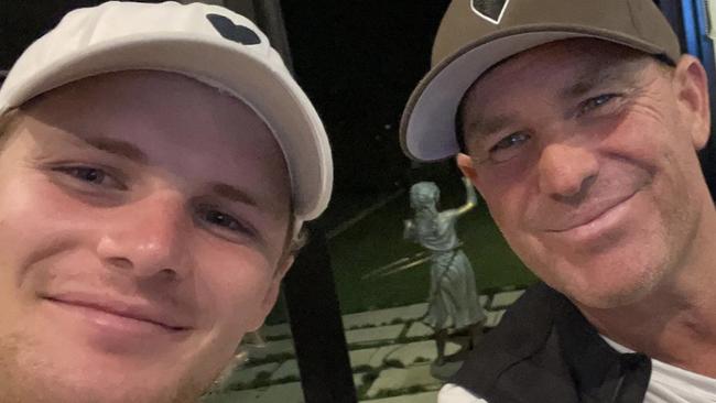 Jackson Warne has shared the last photo taken with his dad Shane.