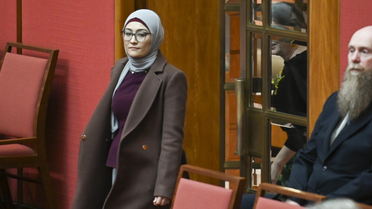 Suspended Labor senator Fatima Payman says she will abstain from voting during the rest of the sitting week. Picture: NewsWire / Martin Ollman