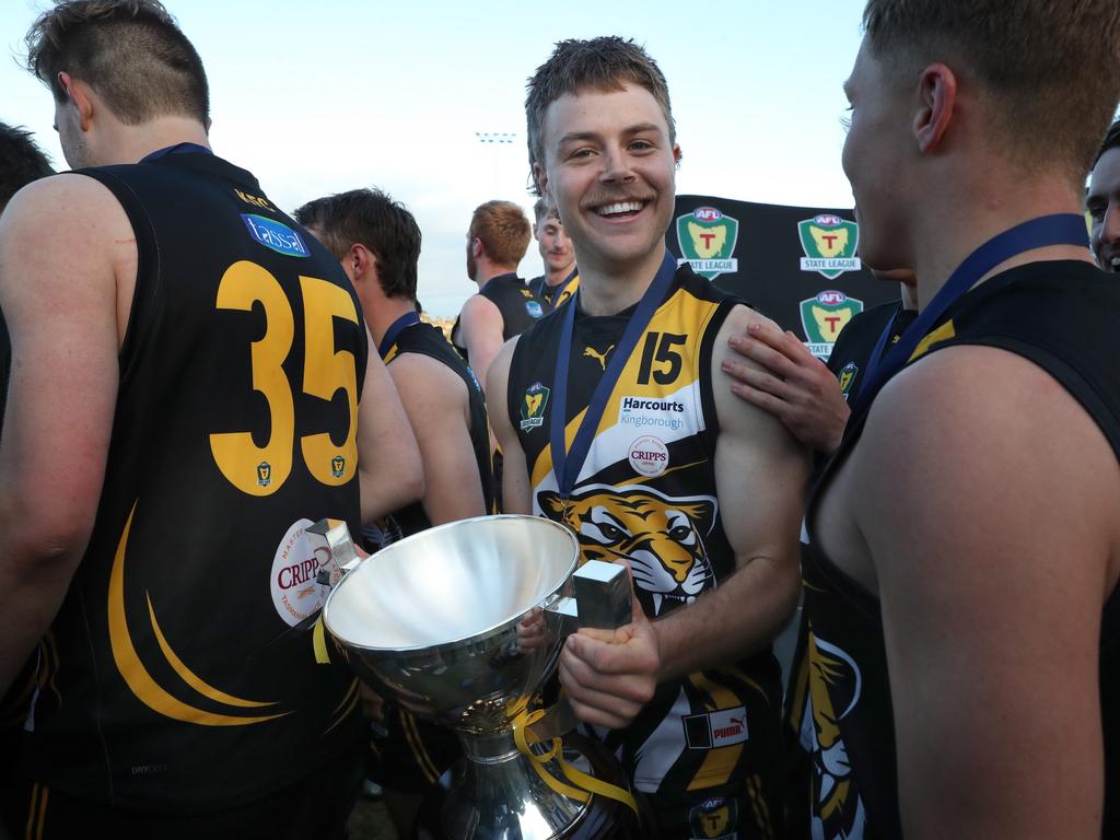 George O'Neill Tigers. TSL grand final Kingborough Tigers V North Launceston. Picture: Nikki Davis-Jones
