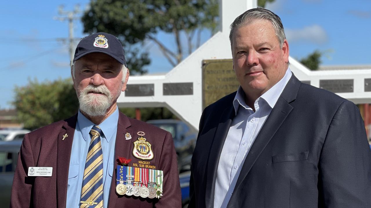 Mackay RSL sub-branch president and Vietnam veteran Ken Higgins helped Murray with this idea, inspired by his own trek from Mackay to Townsville in the 90s. Photo: Zoe Devenport