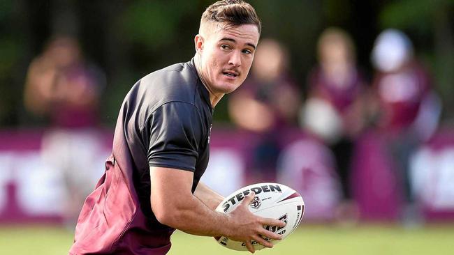 Kobe Hetherington at a training session with the Queensland Maroons under-20s in Brisbane this week. Picture: QRL Media/NRL Images