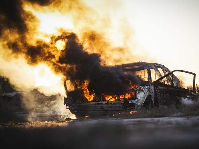 Generic car fire Townsville