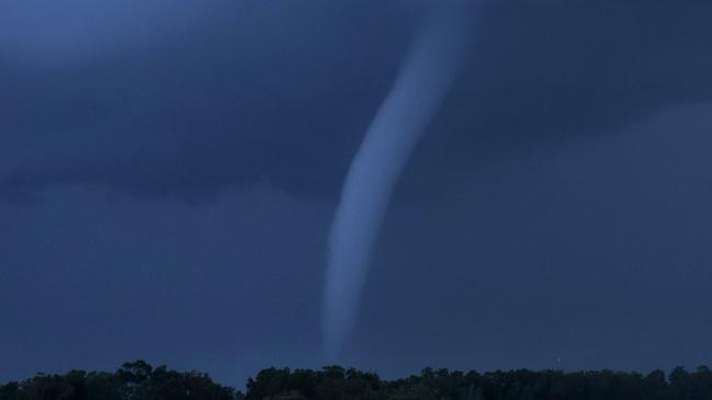 A waterspout at Harrington forms out to sea. Picture: Kirra Moffitt