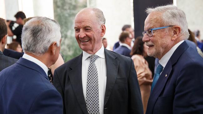 John Boyd, centre, with former Mirvac and Lendlease executive John Carfi, left, and Greater Western Sydney Giants chair Tony Shepherd.