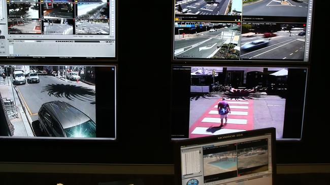 The CCTV bunker at the Surfers Paradise Transit centre. Picture: David Clark.