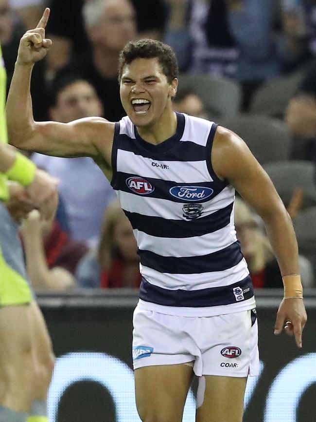 Brandan Parfitt celebrates a goal.