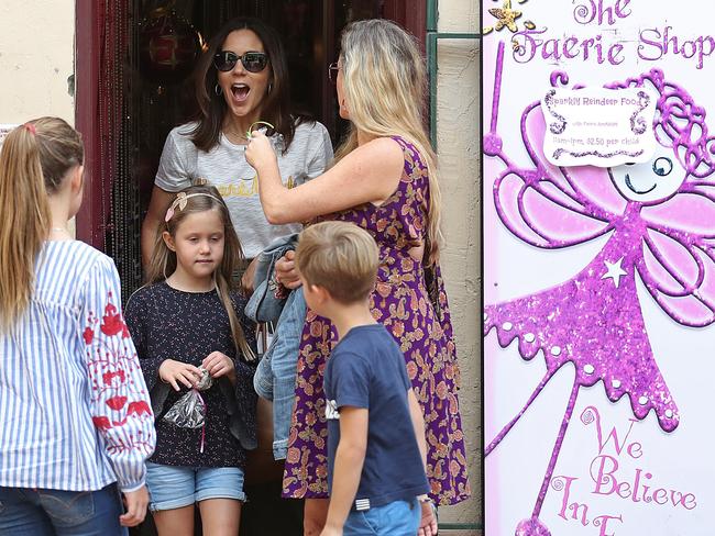 Princess Mary shopping with her children and Amber Petty in Salamanca. Picture: Sam Rosewarne