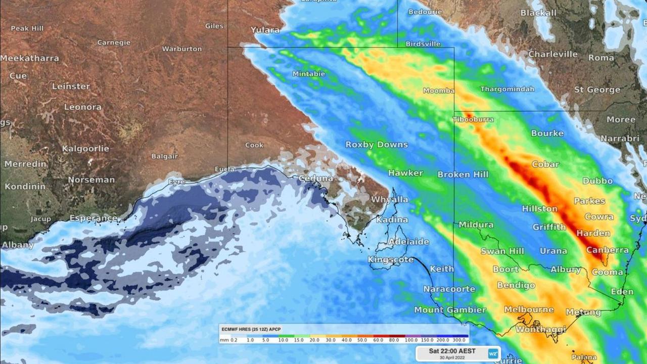 Forecast of rain accumulated over Friday and Saturday across the nation’s southeast. Picture: Weatherzone