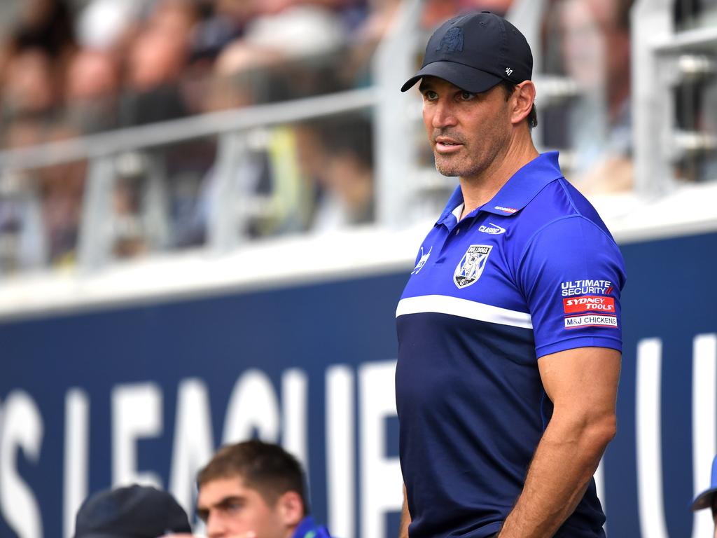 Bulldogs coach Trent Barrett is right to fix his halfback problem. Picture: NRL PHOTOS