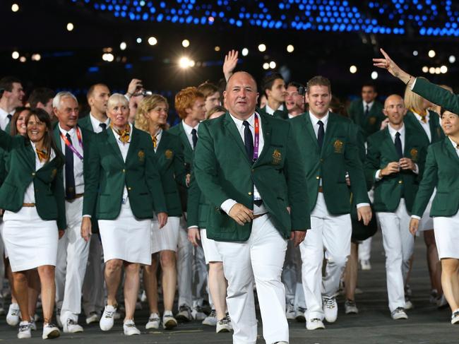 27/07/2012 WIRE: LONDON, ENGLAND - JULY 27:  The Australian team walk the stadium during the Opening Ceremony of the London 2012 Olympic Games at the Olympic Stadium on July 27, 2012 in London, England.  (Photo by Cameron Spencer/Getty Images) Pic. Images Getty