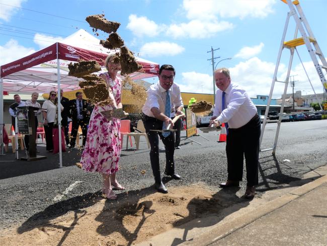 Agricultural Minister David Littleproud joined Mayor Brett Otto in officially launching the Kingaroy Transformation Project. Photo/Holly Cormack.