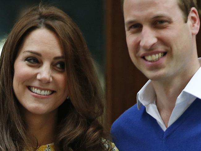 Britain's Prince William and Kate, Duchess of Cambridge and their newborn baby princess, pose for the media as they leave St. Mary's Hospital's exclusive Lindo Wing, London, Saturday, May 2, 2015. Kate, the Duchess of Cambridge, gave birth to a baby girl on Saturday morning. (AP Photo/Alastair Grant)