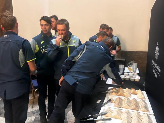 The Australian Men’s Cricket Team attends an event at Australia House in London. Picture: Sophie Elsworth