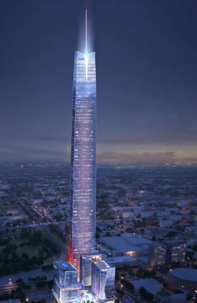 The Bricktown Tower would be the tallest building in the US. AO Architects