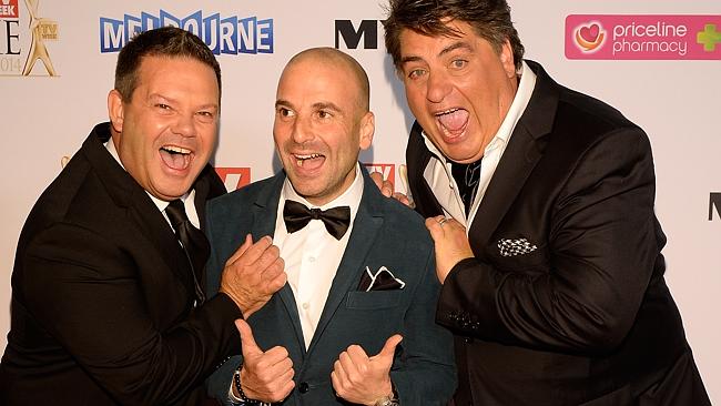 MastrChef’s Gary Mehigan, George Calombaris and Matt Preston during the Red Carpet Arrivals ahead of the 56th TV Week Logie Awards 2014 held at Crown Casino 