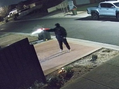 Dramatic CCTV shows a hooded man casually shooting into a house in Tarneit in Melbourne's west. Picture: Victoria Police