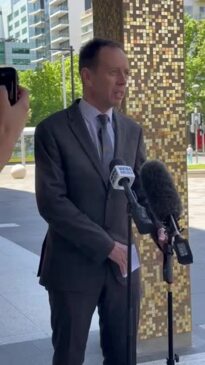 ACT Greens Leader Shane Rattenbury addressing media following Johnathan Davis being stood down