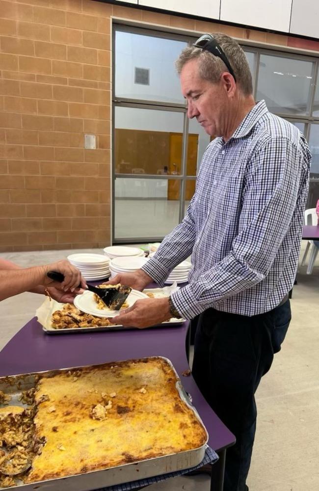 Gerard Maley about to tuck in at Alice Springs prison October 2024.