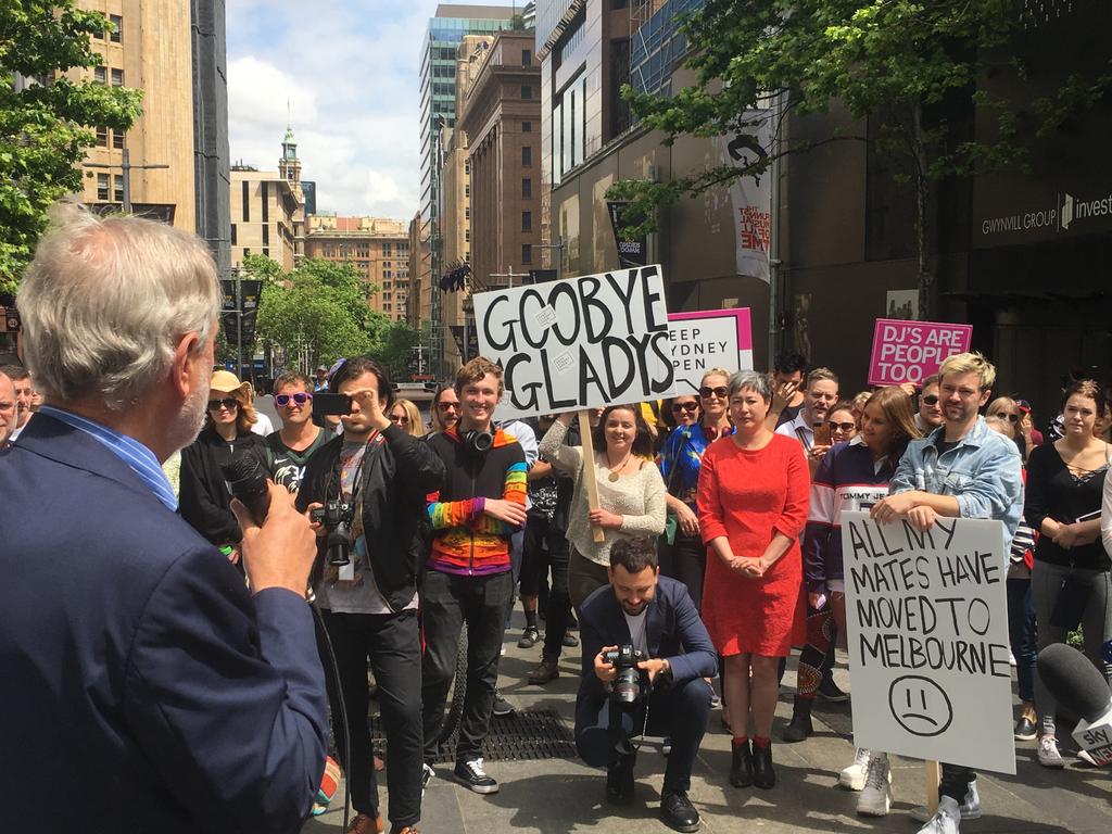 Protesters at rally against Sydney lockout laws last year. Picture: Clarissa Bye