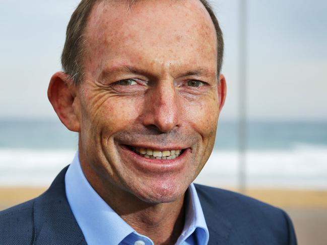 Member for Warringah Tony Abbott pictured in The Corso, Manly Daily. Picture: Braden Fastier