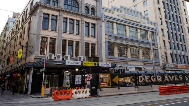 A proposed site for the safe injecting room on Flinders St. Picture: Mark Stewart