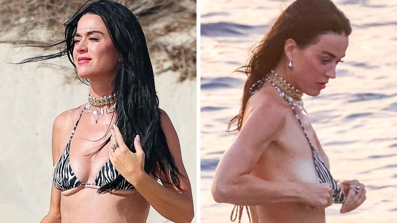Katy Perry hits the beach in tiny bikini