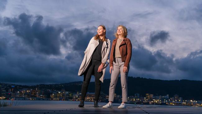 ANZ Nature Tours operations manager Evelyn Smith, left, and account manager Hannah Ploeger at Roseneath Memorial Park in Wellington, New Zealand. Picture: Stephen A’Court.