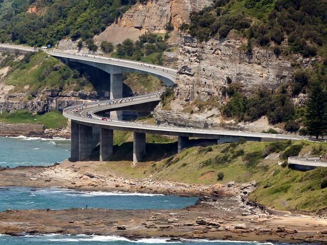 The amazing Sea Cliff Bridge on between Stanwell Park and Scarborough, north of Wollongong. Picture: Nic Gibson