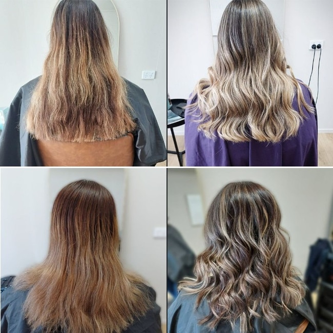 Before and after visits to Avari Hair. Picture: Supplied.